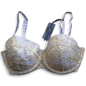 Victoria's Secret Gold and Purple Lace Bra